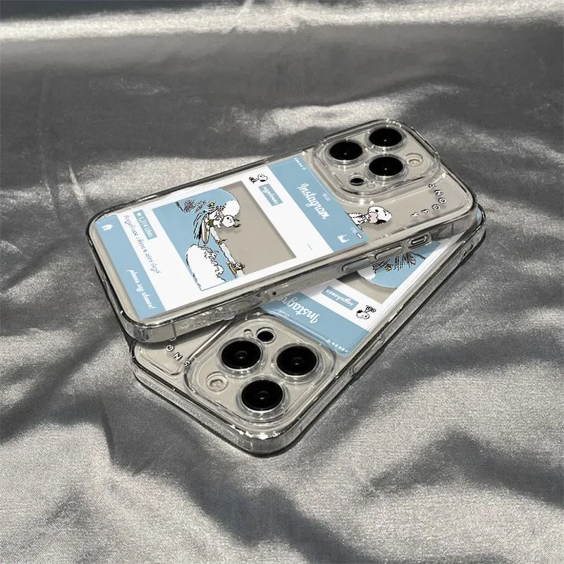 Funda bonita de Snoopy para Samsung Galaxy S23 S22 S21 S20 Note 20 Ultra FE Plus A32 A52 A72 A31 A51 A71 A04 A04E Y2K, funda transparente - imagen 5