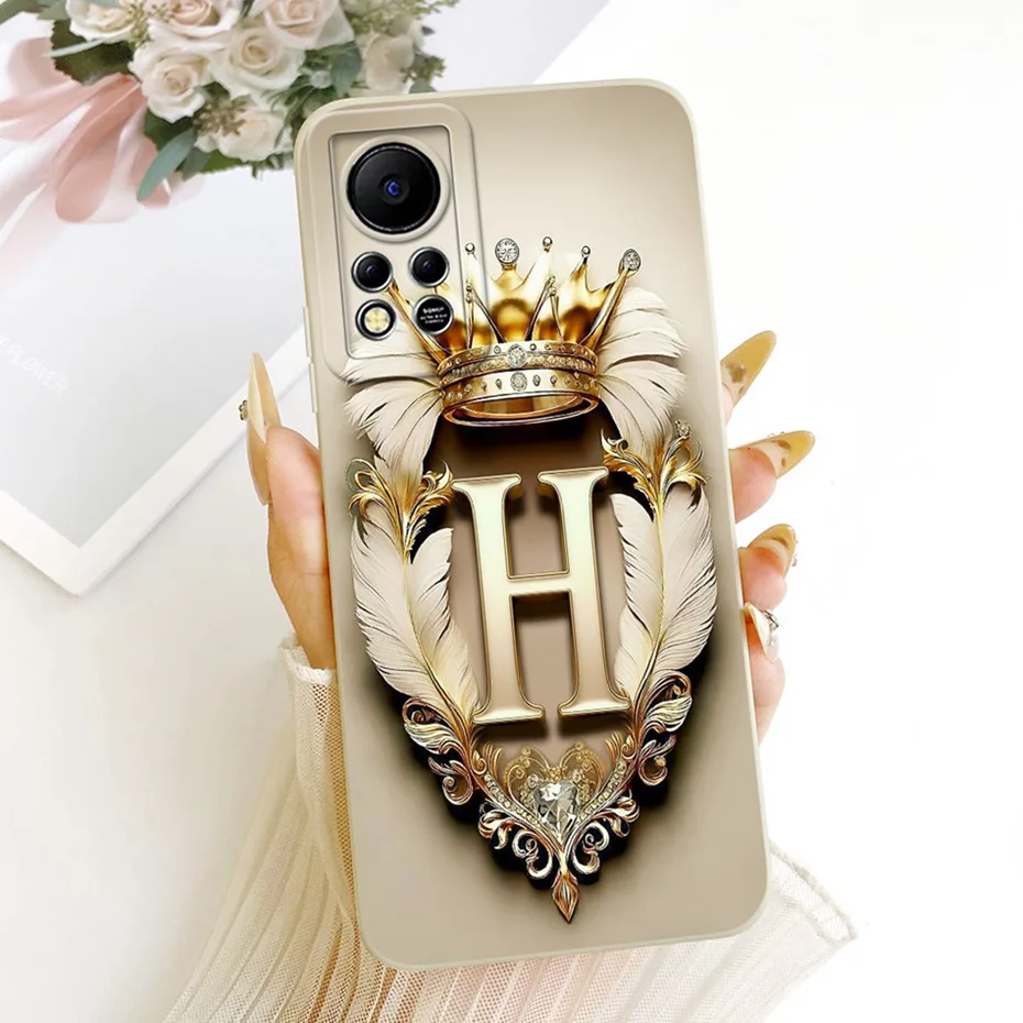 Funda de teléfono con letras y corona a la moda para Infinix Hot 11s NFC X6812 X6812B, fundas de silicona suave para parachoques de cubierta 11Snfc - imagen 3