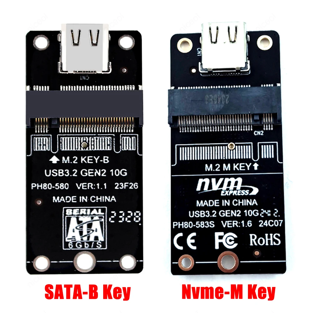 Tarjeta elevadora NGFF a USB 3,2 tipo C JMS580 M2 NGFF SSD adaptador SATA3 6Gbps SSD a USB 3,2 convertidor compatible con M2 SSD 2230/42/60/80