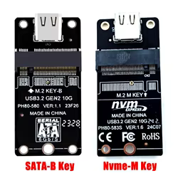 Tarjeta elevadora NGFF a USB 3,2 tipo C JMS580 M2 NGFF SSD adaptador SATA3 6Gbps SSD a USB 3,2 convertidor compatible con M2 SSD 2230/42/60/80