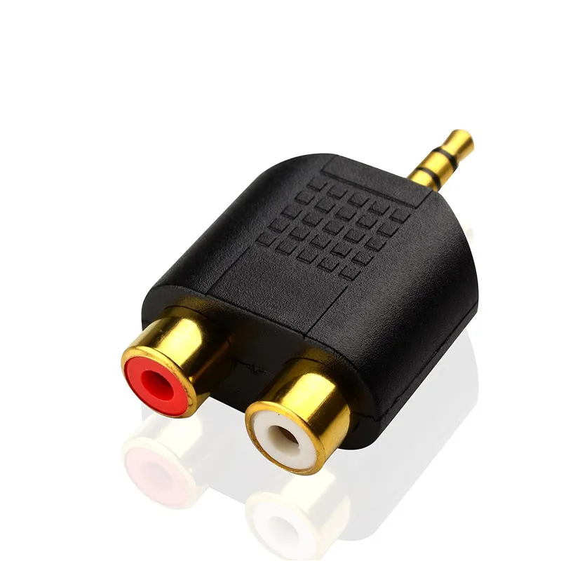 1 Uds. Conector macho de Audio estéreo chapado en oro multiusos de 3,5mm a conector hembra 2 RCA Y adaptador divisor conector Jack 3,5