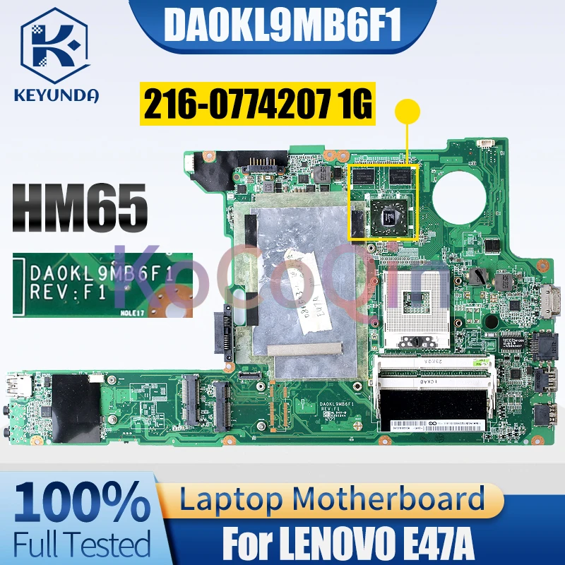 Para placa base de portátil LENOVO E47A DA0KL9MB6F1 HM65 216- 0774207   1G 11S 11013394 Placa base para portátil ZZ 100% probada - imagen 3