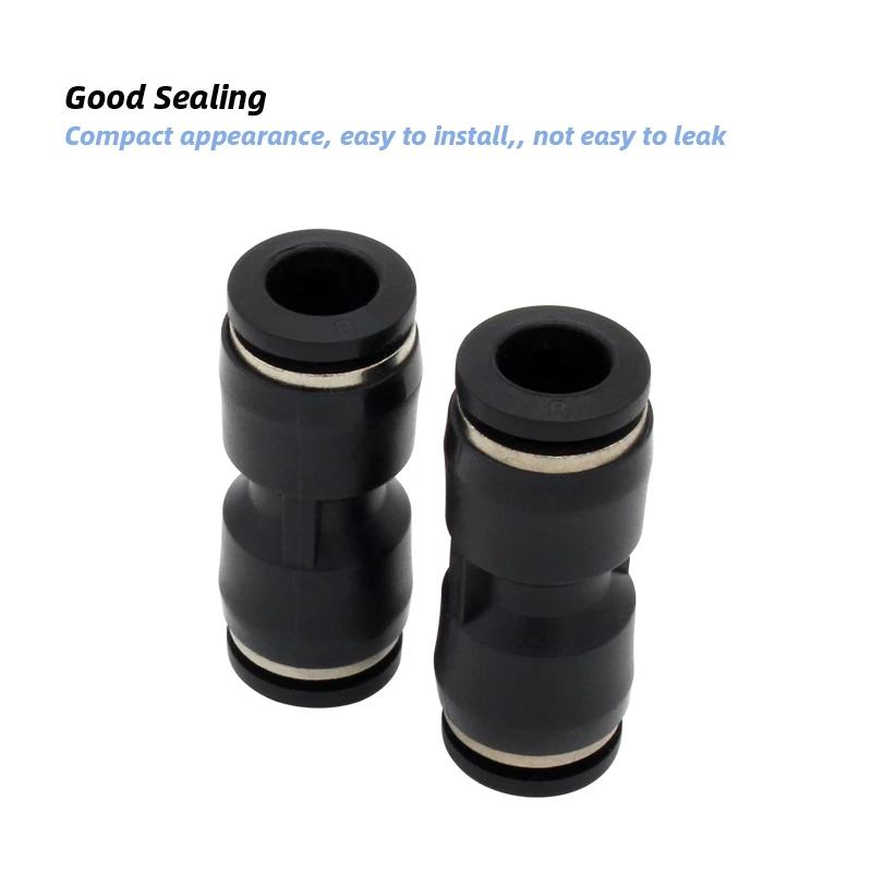10 unids/lote Unión recta neumática de aire en conectores accesorios rápidos PU4 PU6 PU8 PU10 PU12 PU14 PU16 - imagen 3