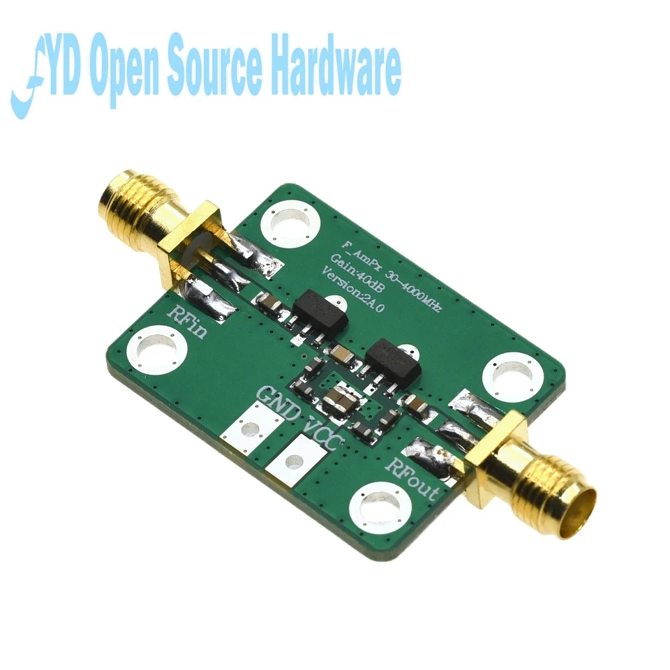 Amplificador RF de 30-4000MHZ ganancia de 40DB, placa LNA de bajo ruido, CC 5V 50Ω para FM HF VHFf/UHF