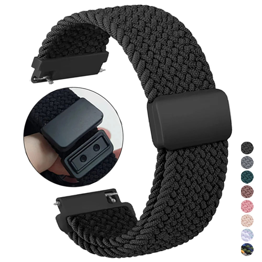 Correa de nailon de 20mm y 22mm para Garmin Venu 4 2 3 sq Forerunner 570 265 165 pulsera tejida para AMAZFIT BALANCE2 banda deportiva transpirable