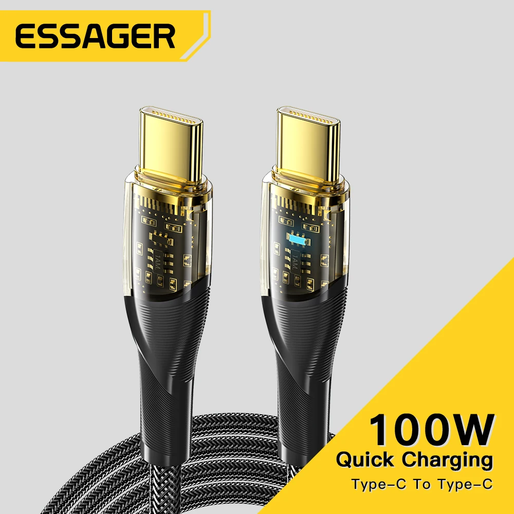 Cable USB-C 100W Power Delivery 5A – Carga Rápida Essager