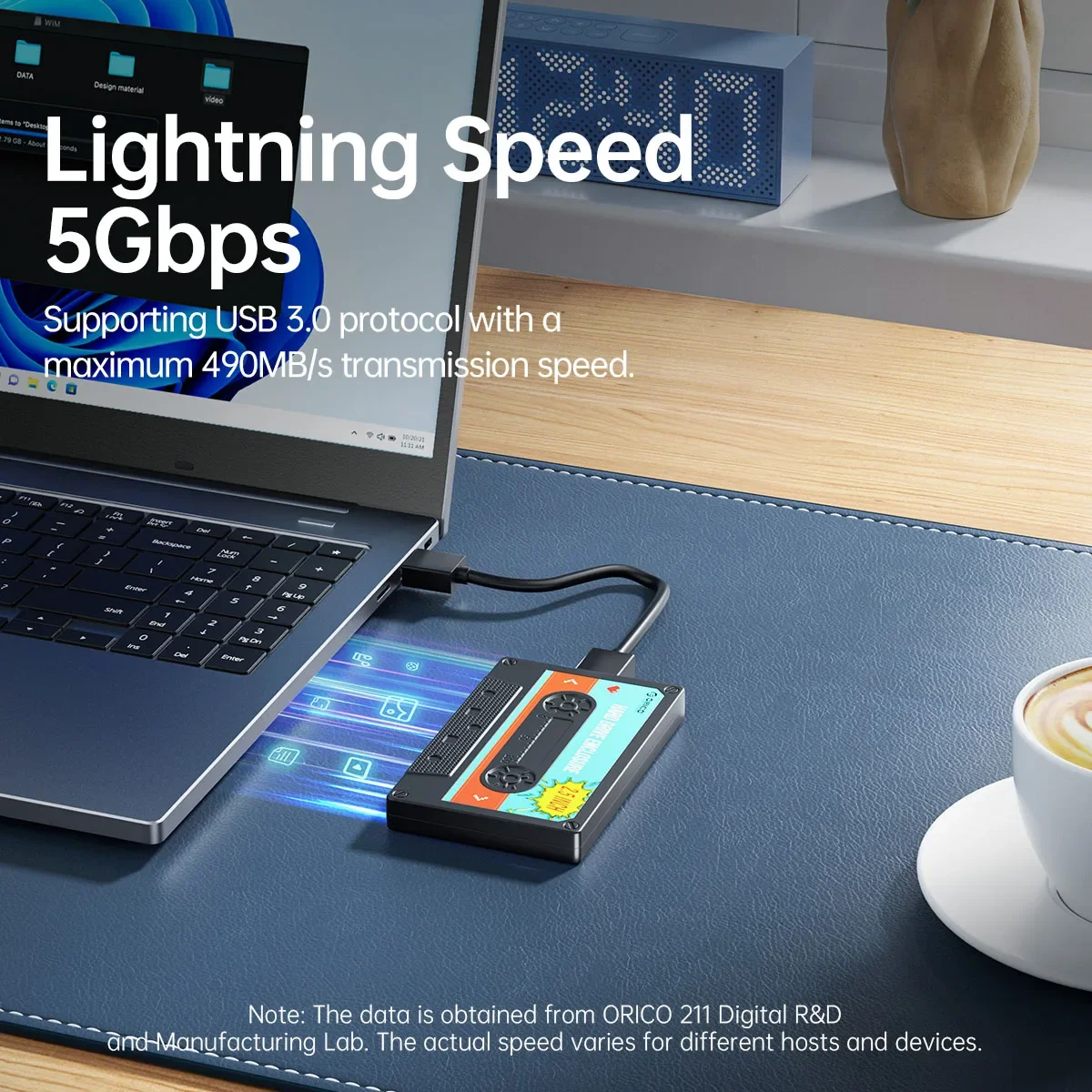 ORICO-carcasa para disco duro externo SATA a USB3.0 de 2,5 pulgadas, carcasa para disco duro tipo C de 5Gbps/6Gbps con pegatina DIY, accesorios para PC - imagen 5