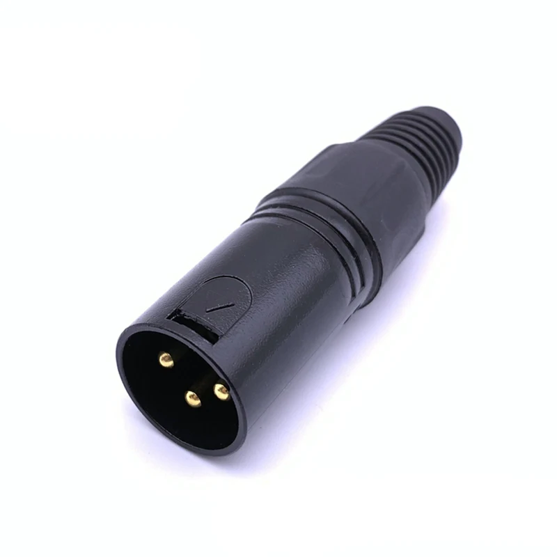 1 Uds XLR 3 pines macho/hembra micrófono Cable de Audio conector cañón micrófono terminación de Cable negro plata enchufes de micrófono - imagen 5