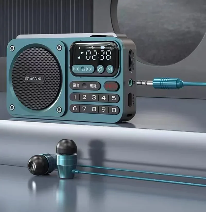 SanSui F22 Radio Multimedia altavoz inalámbrico Bluetooth altavoz portátil con tarjeta HiFi altavoz de música Digital para acampar al aire libre - imagen 4