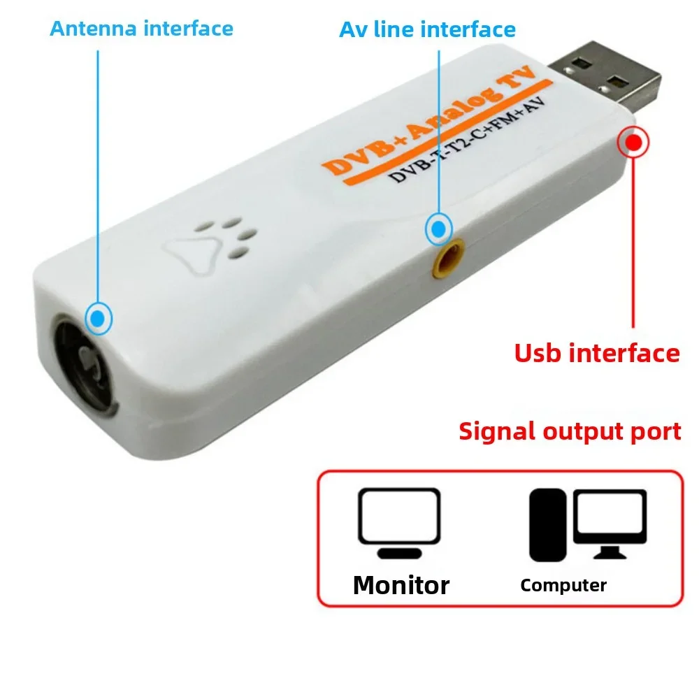 Digital DVB t2 PVR analógico USB TV stick sintonizador Dongle PAL/NTSC/SECAM con antena receptor remoto HDTV para DVB-T2/DVB-C/FM/DVB/AV - imagen 5
