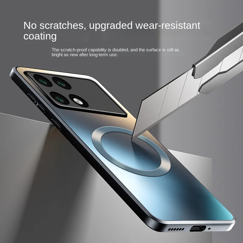 Funda dura mate para Xiaomi POCO X6 Pro, carcasa trasera protectora magnética para Xiaomi POCO X6Pro, carcasa completa para teléfono - imagen 3