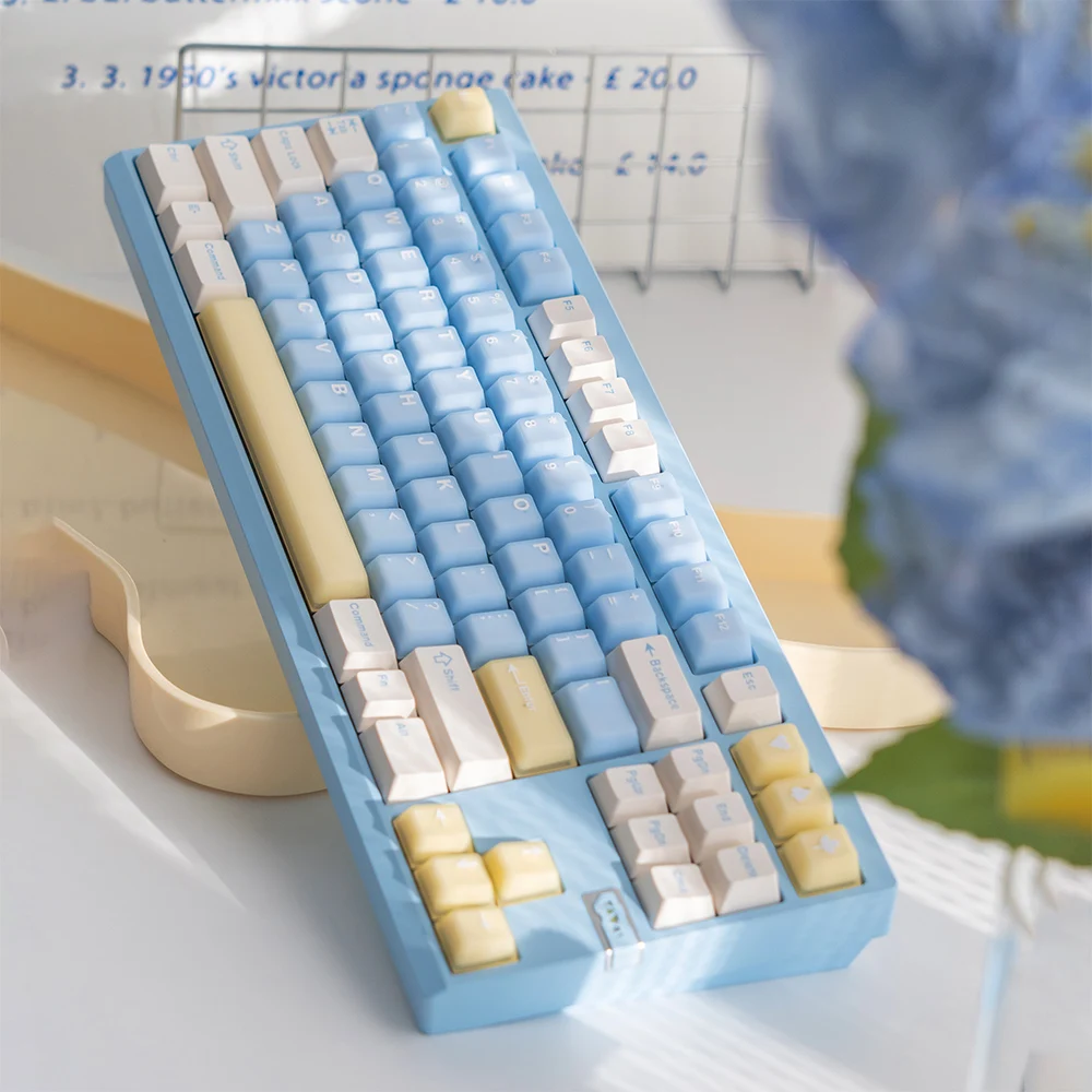 Teclas de sal marina azul, 164 teclas, doble disparo, perfil de cereza, teclas de PC PBT, juego grande para teclado mecánico Cherry MX - imagen 3
