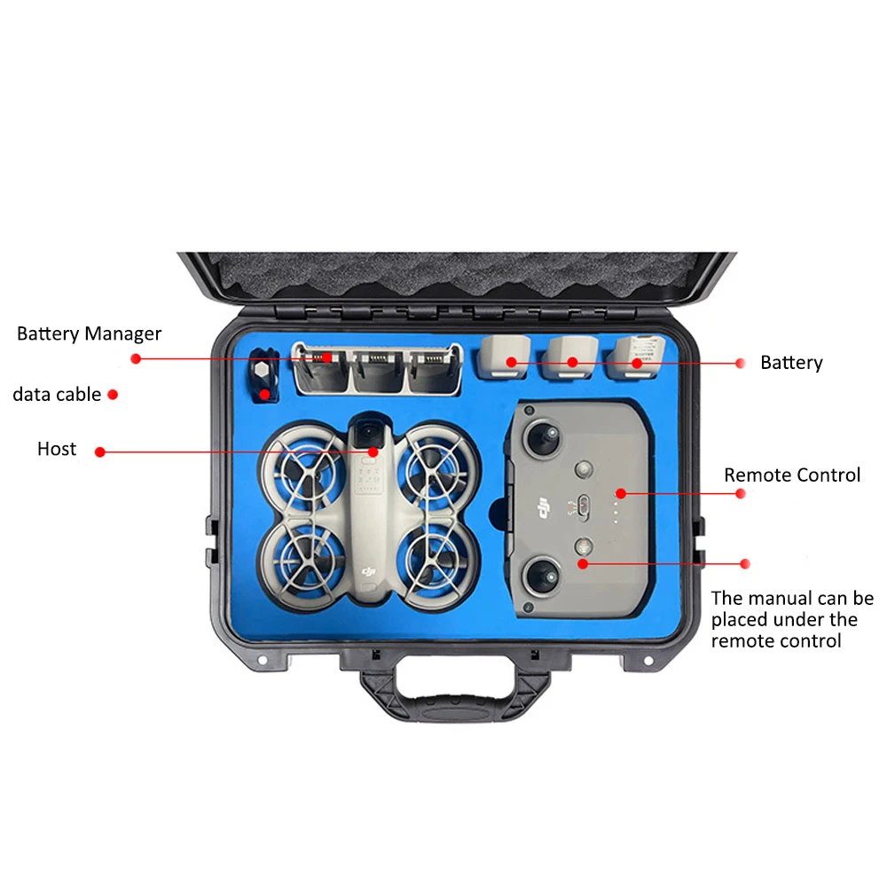 Estuche rígido de transporte impermeable para DJI Neo Fly More, Combo con control remoto de RC-N3, bolsa de almacenamiento de batería de Vuelo Inteligente Neo - imagen 3