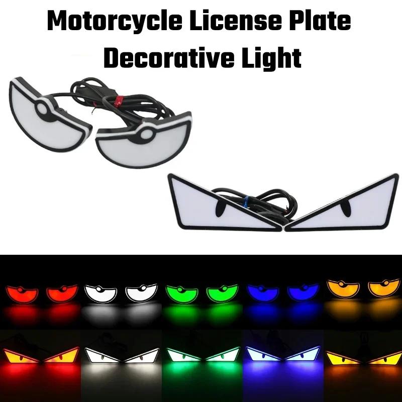 Luces LED de ojos del diablo para motocicleta, faro Universal de ojos de demonio, Mini lente de proyector, luces decorativas para coche, 2 uds. - imagen 2
