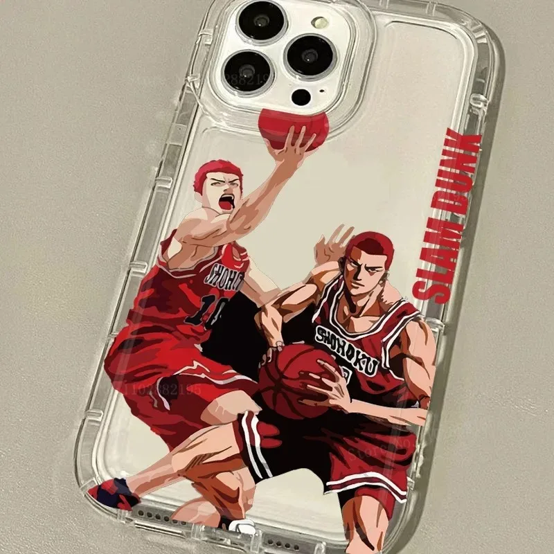 Funda de Anime Slam Dunk para iPhone 15 14 13 12 11 Pro Max XR XS X 8 7 6 6S Plus SE 2020 funda protectora de silicona transparente estampada - imagen 3