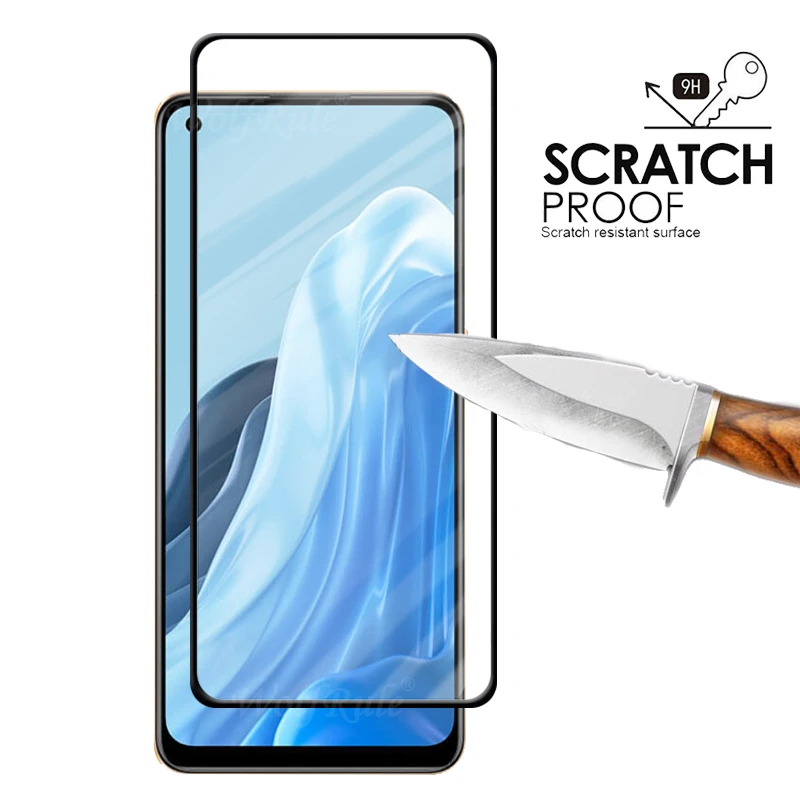 Vidrio de cubierta completa para OPPO Reno 7, Protector de pantalla de vidrio templado 9H para OPPO Reno 7, Reno 7 Pro - imagen 4