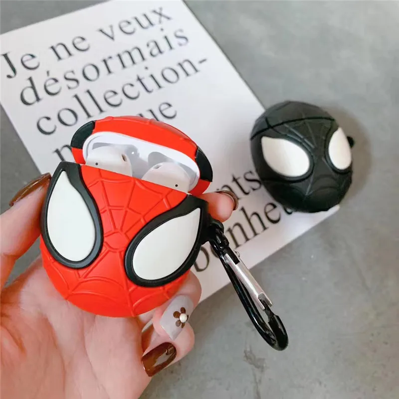 Funda Disney para Airpods Pro 2, funda negra y roja de Spider-Man para funda Airpods 3, funda suave de silicona para auriculares para funda Airpods - imagen 2