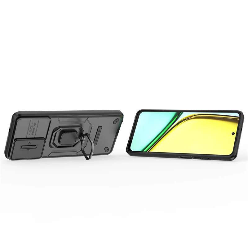 Funda protectora para OPPO Realme C67, Protector de lente de parachoques, soporte de anillo para cámara deslizante, Realme C67, 4G - imagen 5