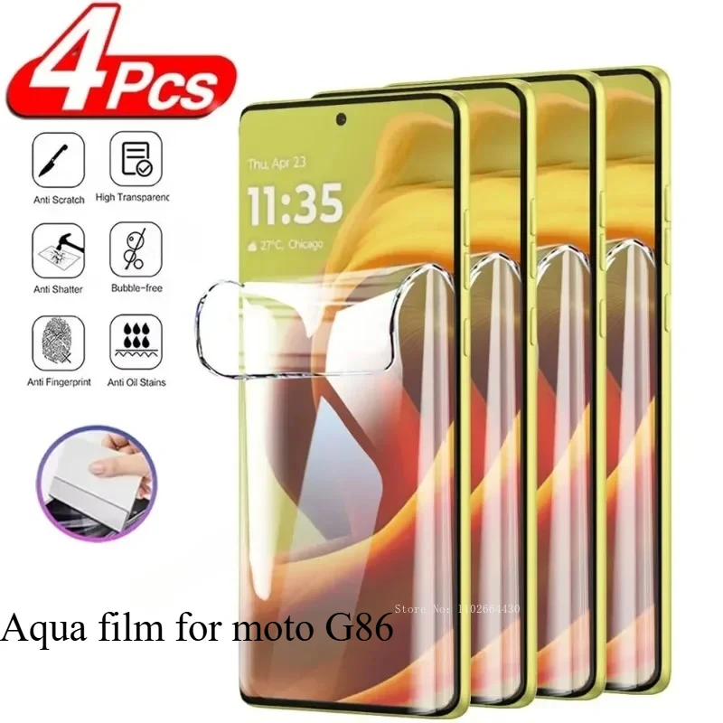 4Pcs Hydrogel Film for Motorola Moto G86 Screen Protector for Motorola Moto G86 Power Screen Protectors Anti-Scratch Not Glass