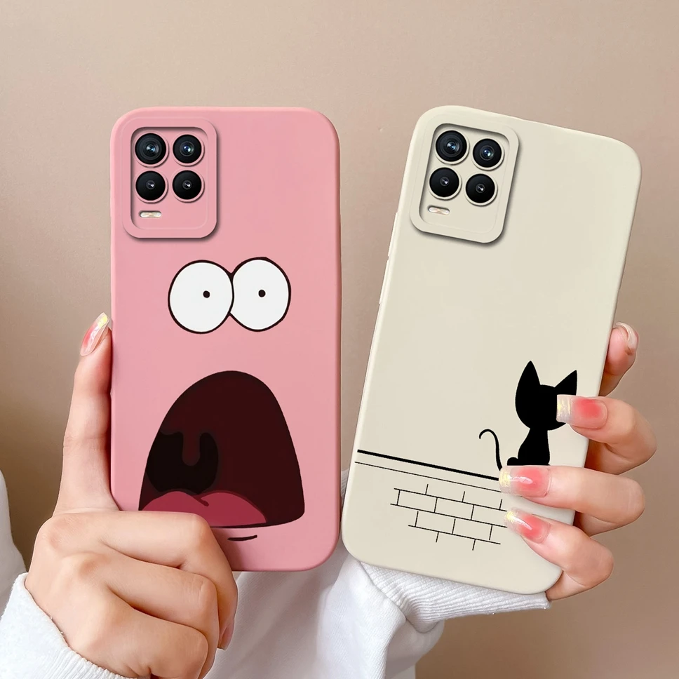 Fundas para Realme 8 Pro 4G, carcasa de silicona líquida suave con patrón de astronauta de dibujos animados, para Realme8 8Pro