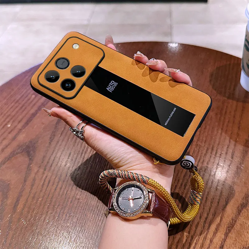 Funda para Honor Win RT, textura de piel de oveja, cuero PU, patrón de nube retro, funda con cuerda de mano para Huawei Honor Win RT, Funda protectora