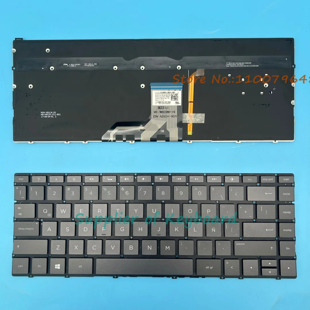 Nuevo teclado latino español para HP ENVY 13-ar 13-ar0000 13-ar0001la 13-ar0002la 13-ar0003la retroiluminado marrón/plata
