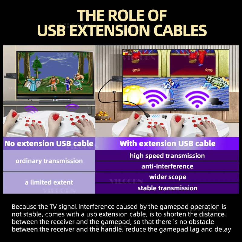 Nueva consola de videojuegos Arcade 4K, palo de juego de TV con doble Arcade Joysitck para 15 emuladores con cable de extensión, regalo de máquina de juegos - imagen 4