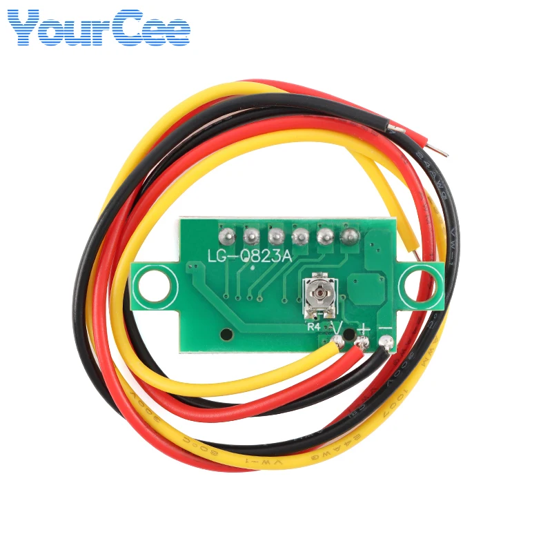 2 uds 0,36 pulgadas DC pantalla LED voltímetro Digital medidor de voltaje Auto alimentación del coche 2 cables DC2.5-36V 3 cables DC0V-99V con calibración - imagen 4