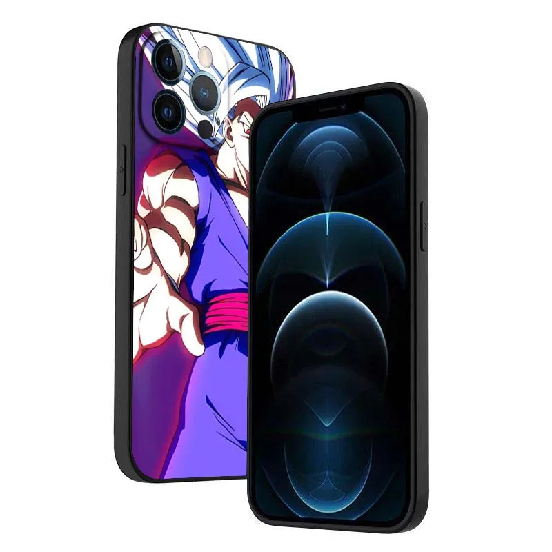 Funda japonesa D-Dragon Ball Saiyan para Apple iPhone 16 15 14 13 12 11 XS X Mini Plus Pro Max, funda negra para teléfono - imagen 5