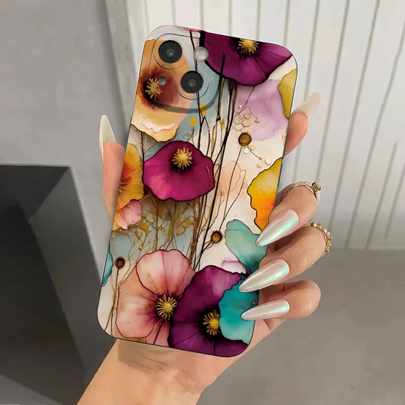 Funda protectora de teléfono de TPU suave con patrón Floral Vintage para Xiaomi Redmi Note 14 13 12 Pro Plus 5G 12S 11S 11 10S Redmi 13C