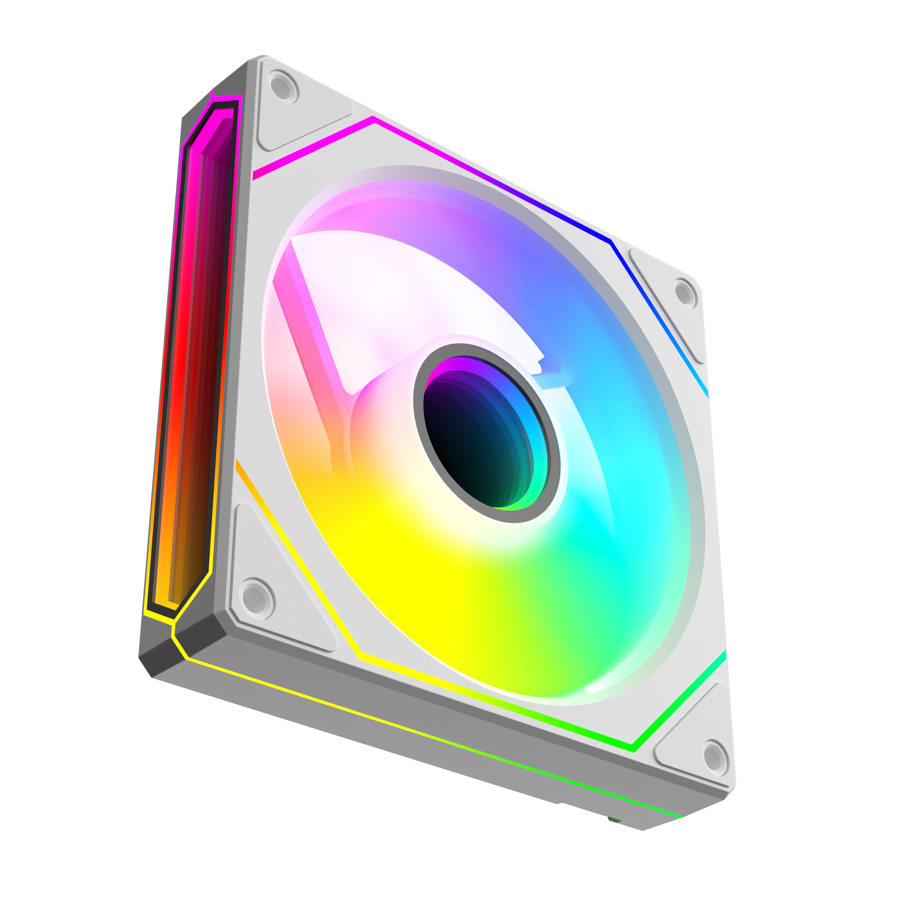 UPSIREN UF-4 Prism 6 PRO 120mm ventilador con cubierta 5V 3PIN sincronización de luz de la placa base 4PIN PWM espejo infinito de 3 lados 12CM - imagen 3