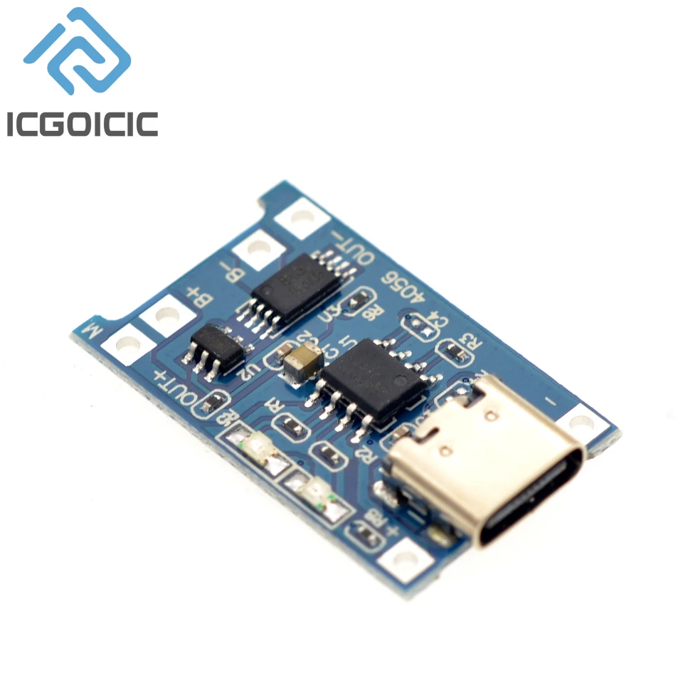 10/100 Uds TP4056 1A módulo de placa de carga de batería de litio TYPE-C interfaz USB protección de carga dos en uno - imagen 2