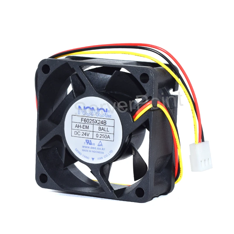 Ventilador convertidor de frecuencia de 3 pines, ventilador F6025X24B DC24V 0.25A 60mm * 60mm * 25mm, nuevo