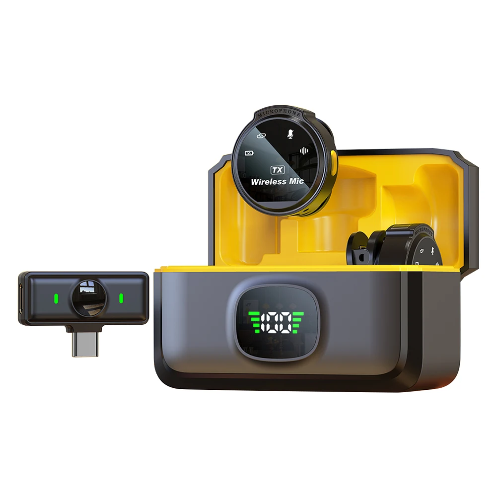 Xiaomi-Micrófono de solapa inalámbrico, dispositivo con interfaz USB-C/iOS, cancelación de ruido, rango de 164 pies, para Android/iPhone/cámara/PC/portátil - imagen 4