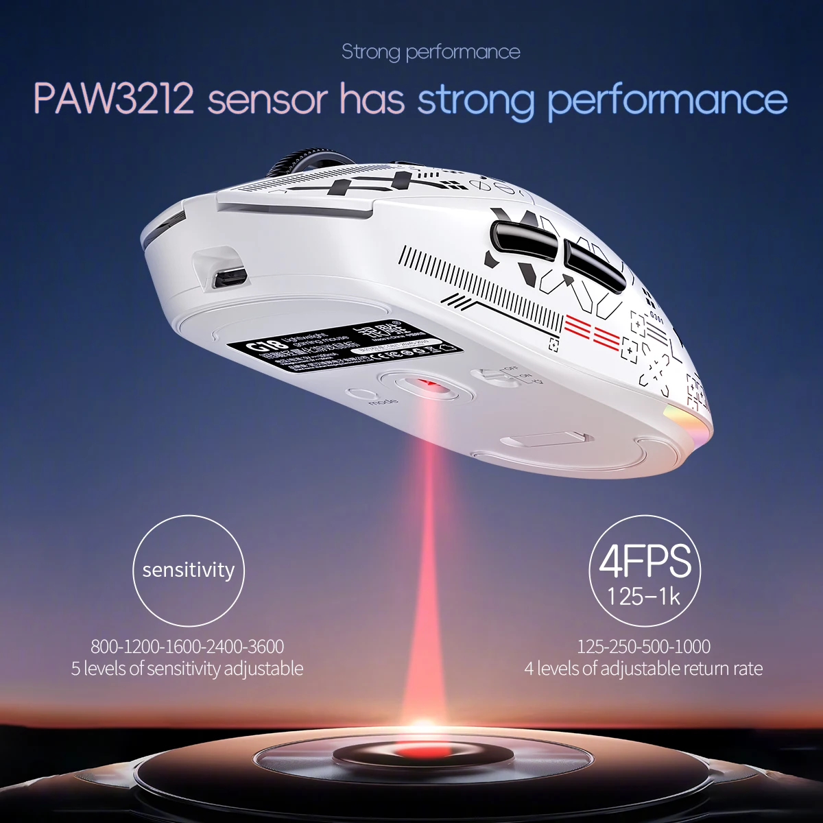 Ratón inalámbrico, Bluetooth/2.4G/ratón trimodo con cable, ratón para juegos - imagen 2