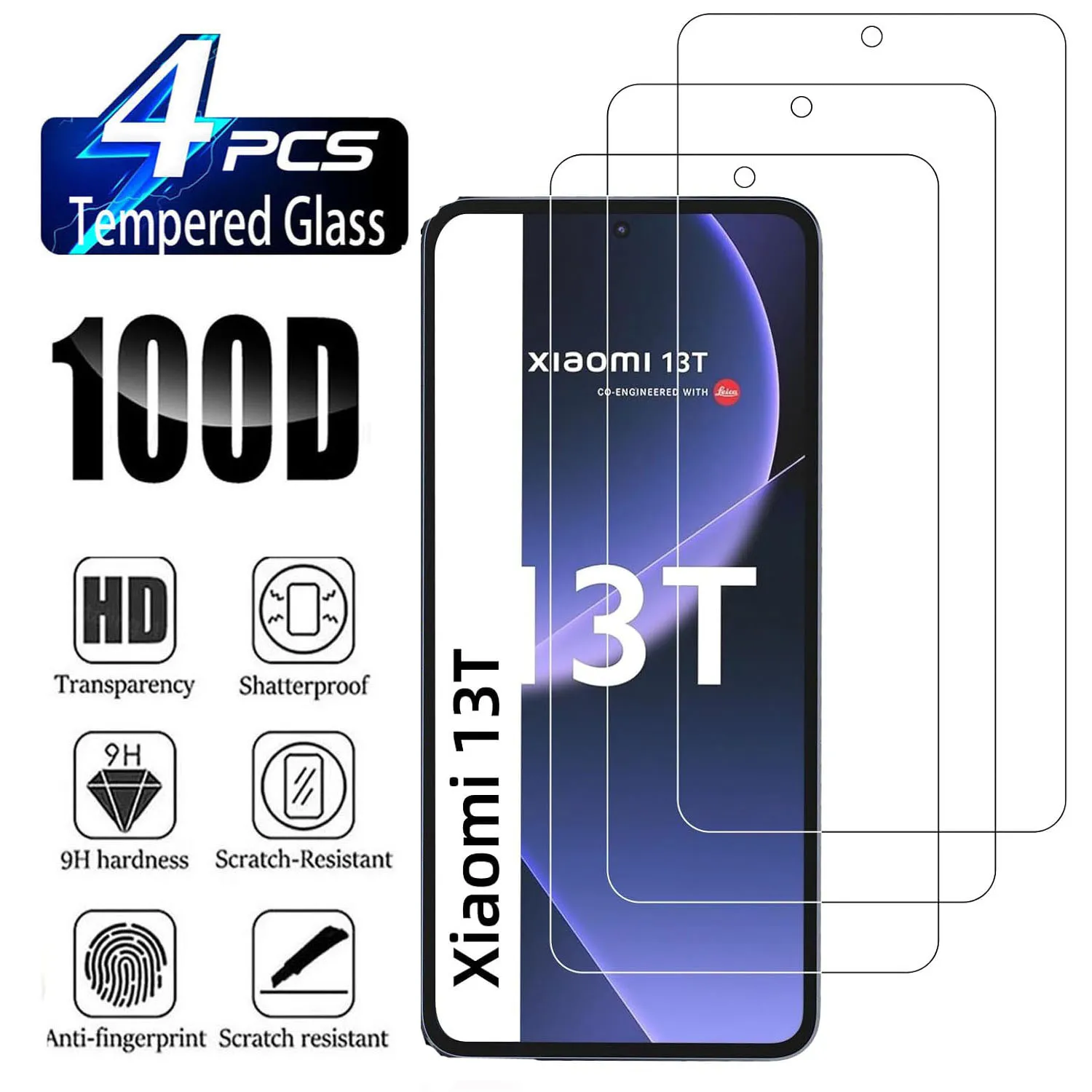 Protector de pantalla HD para Xiaomi 13T/13T Pro 2/4 piezas 9H vidrio templado