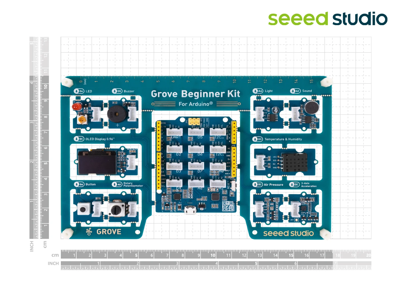 Kit principiante Grove para Arduino, placa compatible con Arduino UNO todo en uno con 10 sensores, 12 proyectos con curso gratuito, educación STEAM - imagen 5