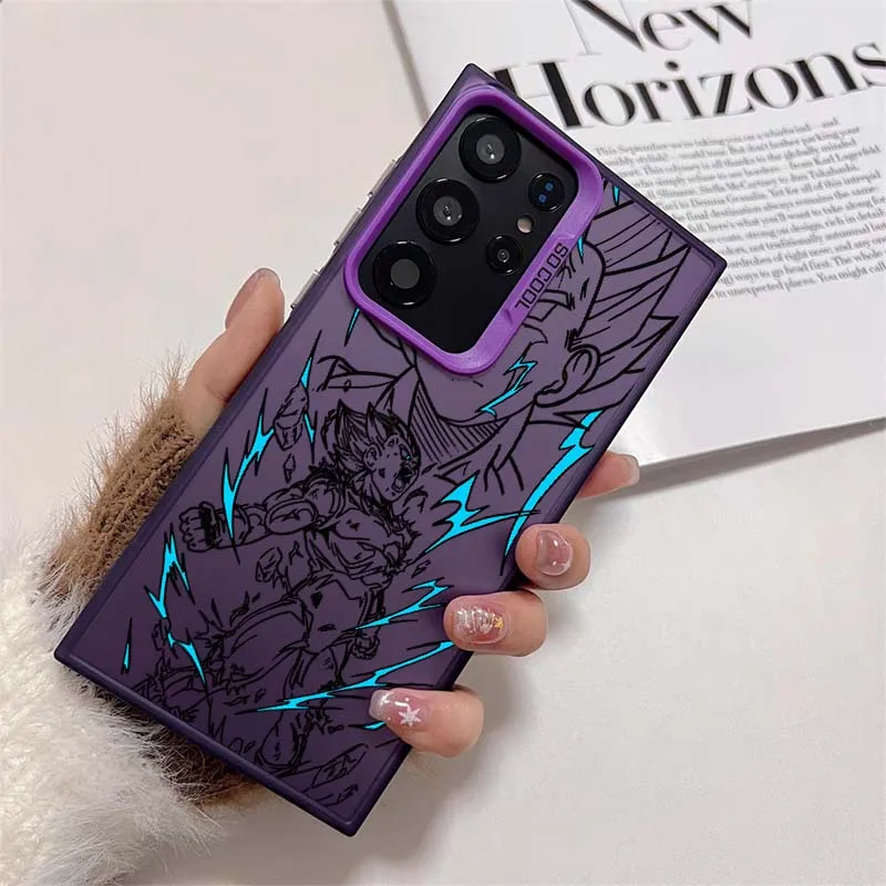D-Dragon Ball Vegeta Cool Anime funda para Samsung Galaxy S25 S24 S23 S22 S21 Ultra Plus funda de teléfono plateada colorida - imagen 5