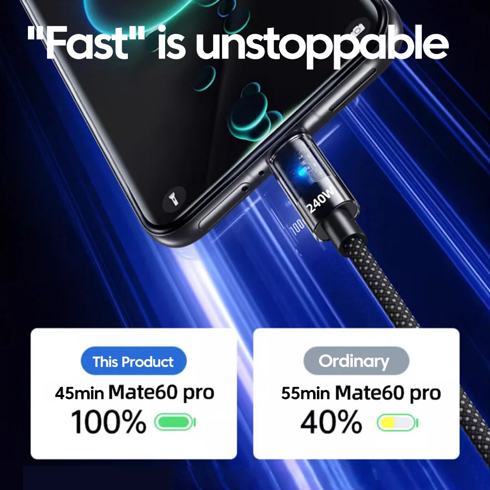 NNBILI Cable USB C máximo de 240W para iPhone 17 16 15 Samsung Huawei PD Cable de carga rápida tipo C a tipo C Cable de datos para cargador de teléfono - imagen 2