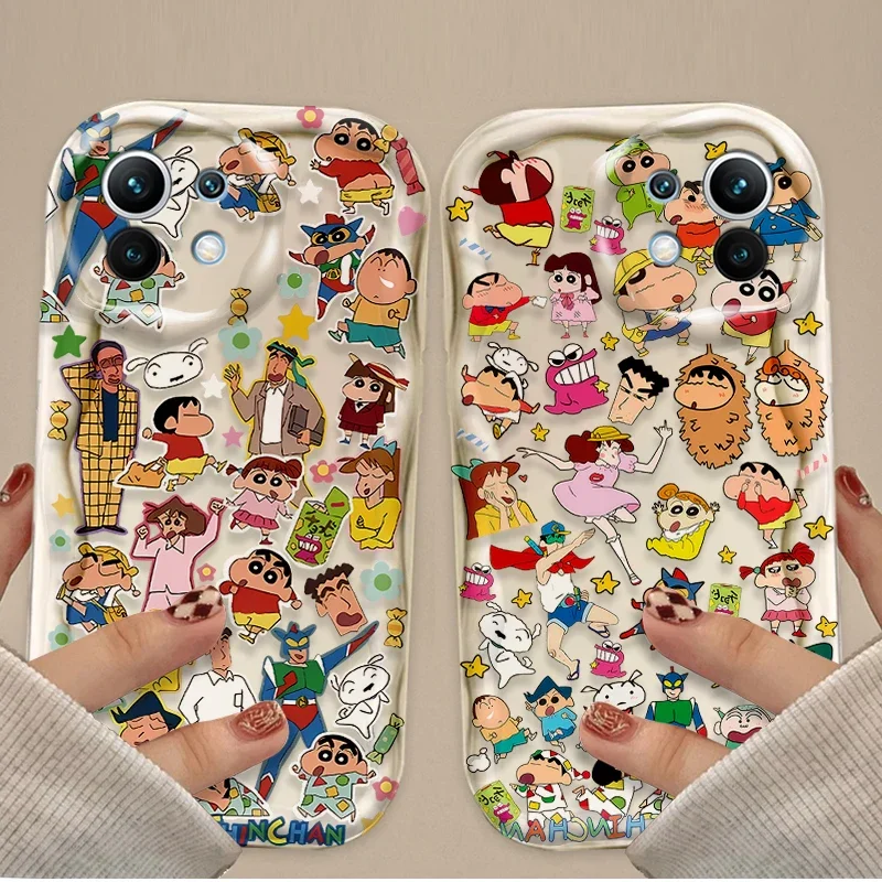 Funda C-Crayon S-ShinChan para Xiaomi Poco X6 X7 X3 X5 F6 F5 NFC F4 F3 M6 Pro 4G Mi 13 12 11 Lite 5G 14 13T 14T Pro C65 C75 M5S - imagen 5
