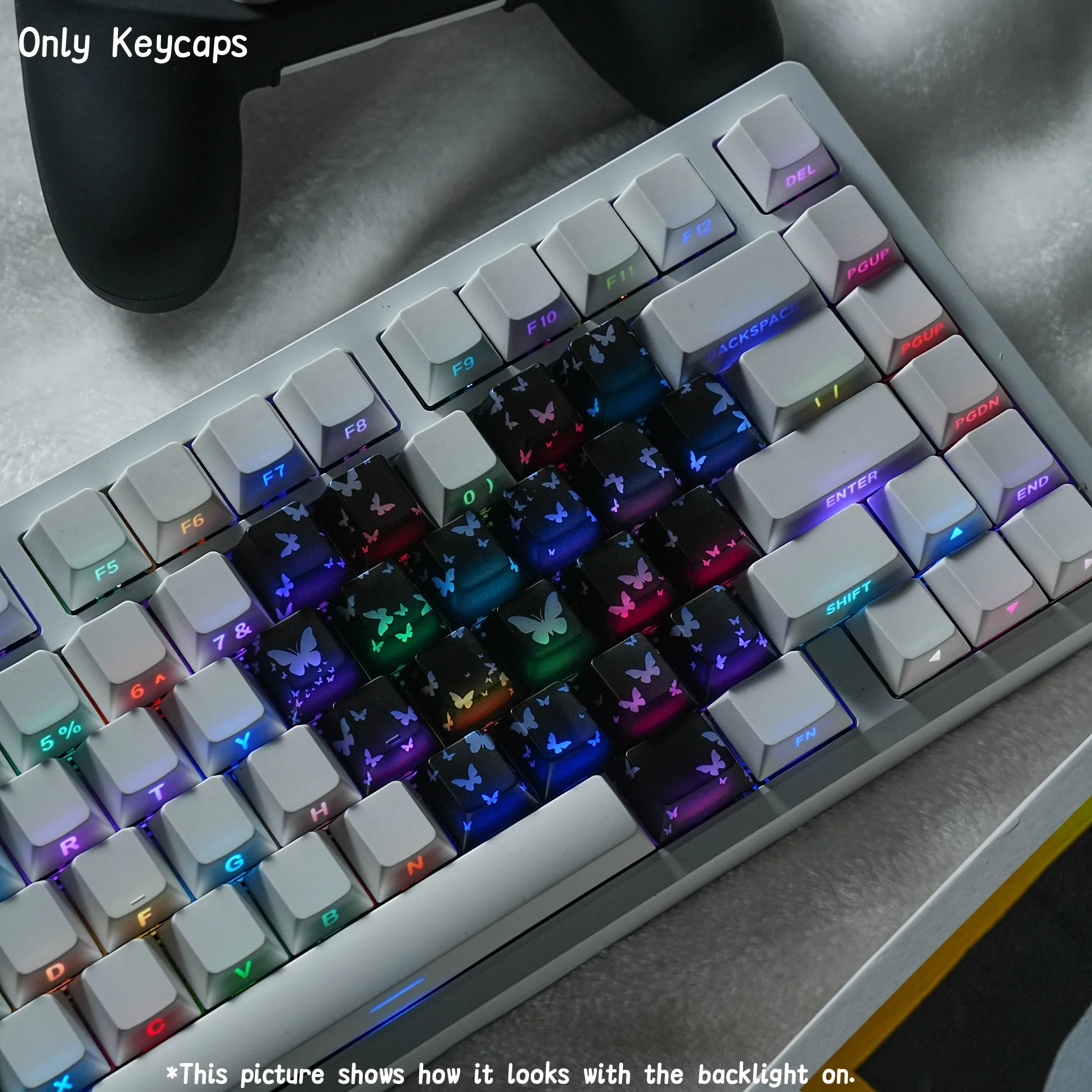 Teclas de mariposa con diseño de corazón, proceso IMD, teclas translúcidas, 21 teclas para teclado mecánico, sin grabado, personalizado, DIY - imagen 4