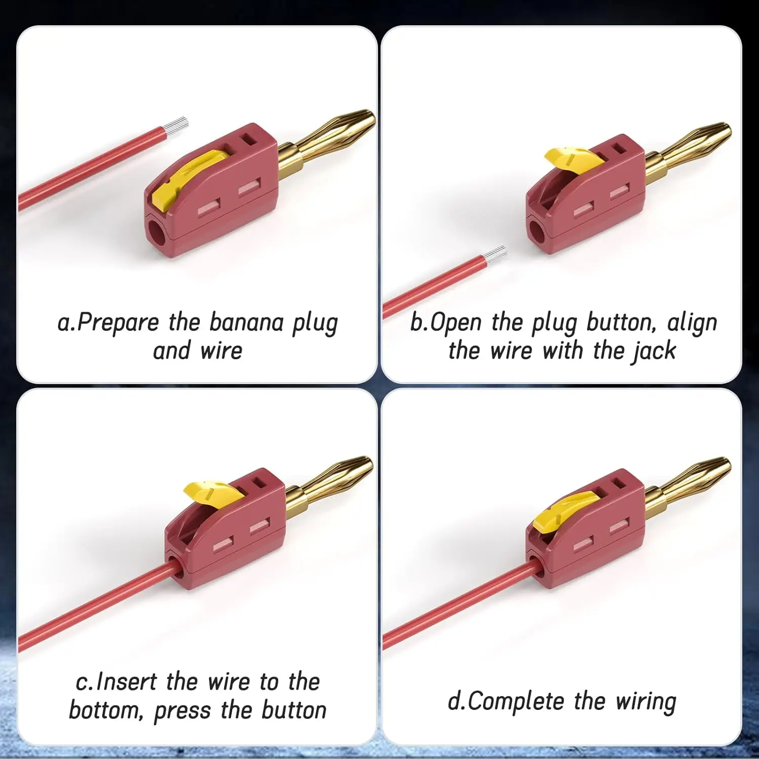 Conector Banana de 4mm, conexión rápida de alta corriente, latón chapado en oro, carcasa ignífuga, conector Banana 32A, prueba eléctrica sin soldadura - imagen 4