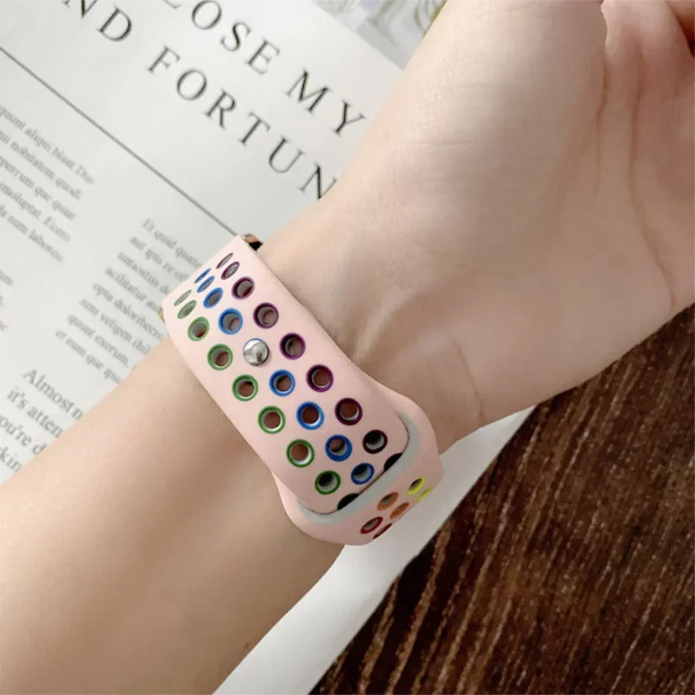 Correa deportiva para Apple Watch Ultra 3 49mm S11 46/42mm 45mm 44mm 40mm 41mm pulsera iWatch Series 10 8 7 6 4 5 9 SE banda de silicona - imagen 3