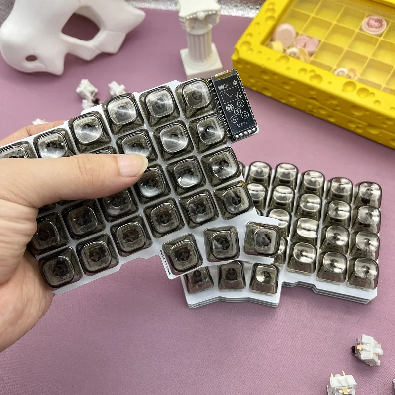 Silakka54 Teclado dividido Bluetooth con cable de modo Dual ergonómico Teclado Gamer Split personalizado ZMK Teclado mecánico para juegos de intercambio en caliente - imagen 2