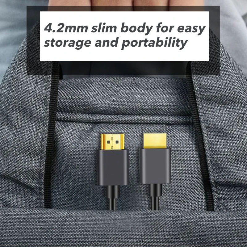 0,5 m/1m/1,5 m/2m de longitud 4K @ 60Hz compatible con HDMI 2,0 Cable fino Cable de conexión de alta velocidad Cable de Audio y vídeo para PS4 Xbox HDTV - imagen 3