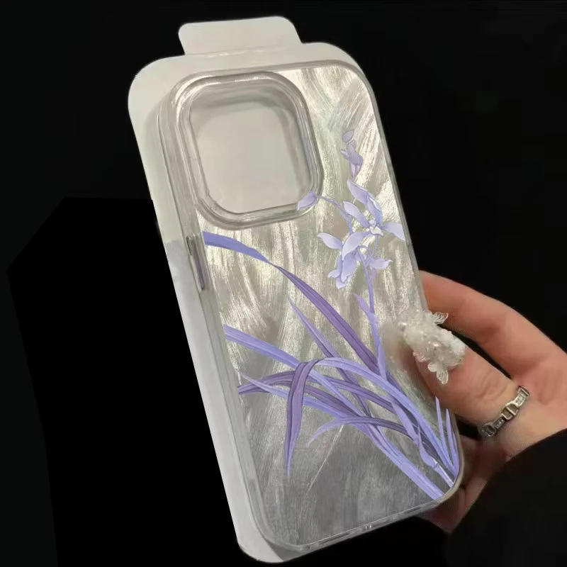 Funda de teléfono con flores estéticas de arte de loto rosa para iPhone 16 15 14 13 12 11 Pro Plus Max 16E XR XS 7 8 Plus 2025, funda dura brillante - imagen 2