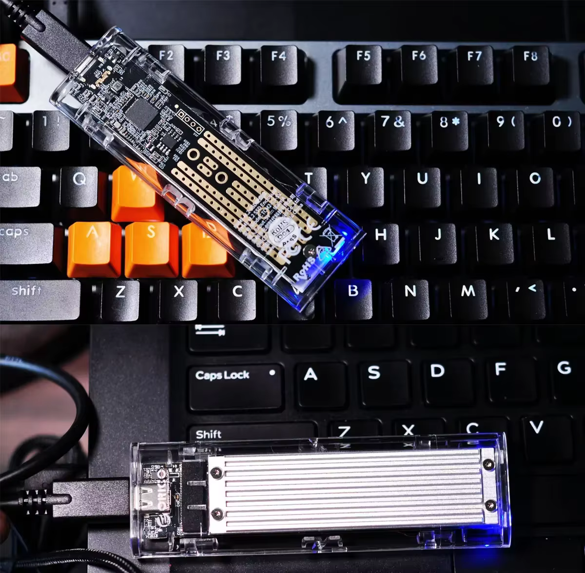ORICO Carcasa SSD M2 NVME USB-C 10Gbps Transparente - imagen 5