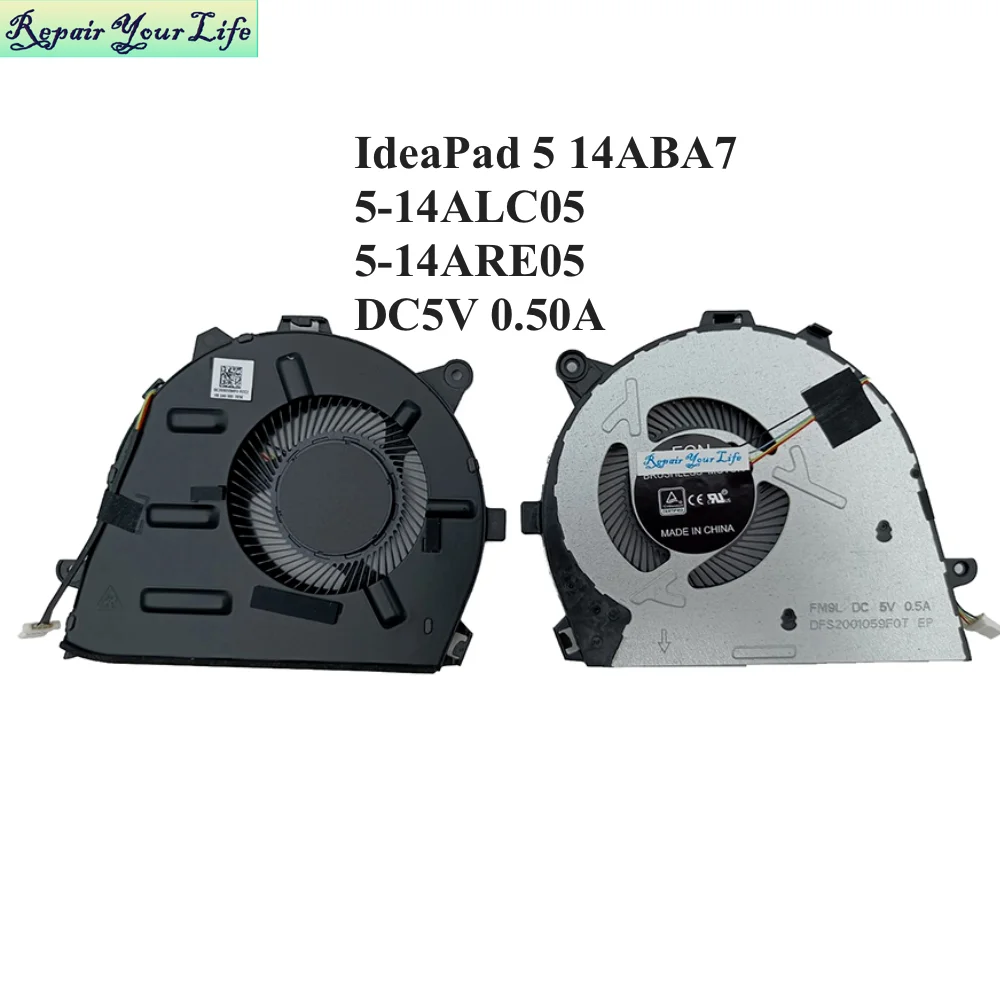 Ventiladores de refrigeración para ordenador portátil Lenovo IdeaPad 5 14ABA7 82SE 5-14ALC05 14ARE05 82LM 81YM radiadores enfriadores de ordenador 5F10S13993 5F10Y88575