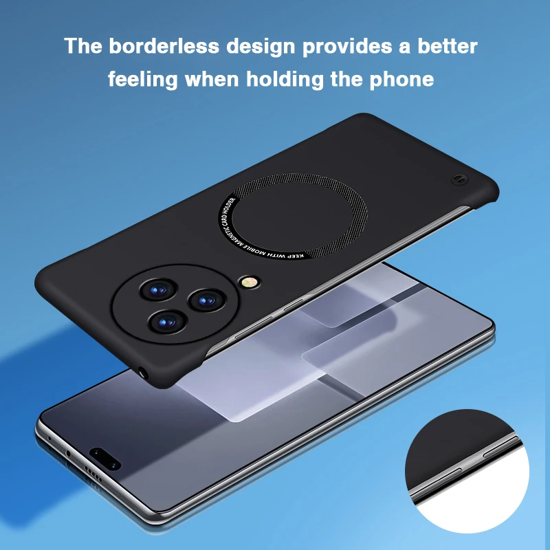 Para OPPO Reno8 T Reno 8T A1 Pro A1Pro 5G funda de teléfono magnética carcasa dura de lujo sin marco antihuellas cubierta trasera ligera - imagen 4