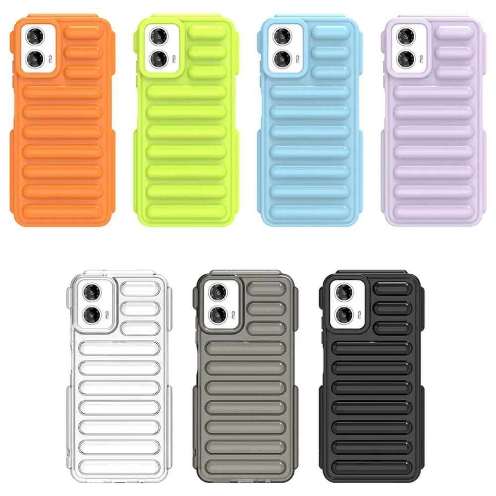 Armadura a prueba de golpes cápsula funda de cojín de aire para Motorola Moto G14 G34 G24 Power G04 G04S cubierta de silicona suave de Color sólido - imagen 2